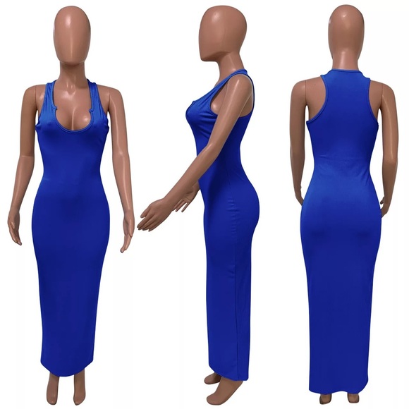 Long fitted Maxi Dress - Picture 6 of 15